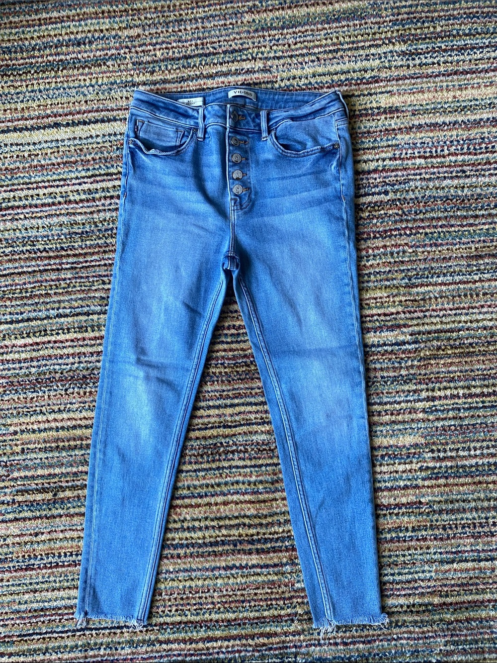 Vigoss High Waisted Button-Fly Skinny Jeans